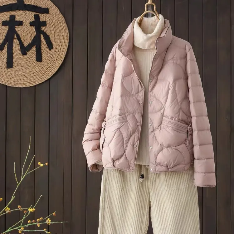 白鸭绒羽绒服女装复古气质文艺保暖百搭显瘦短款外套女2025冬季新