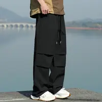 时尚工装长裤中腰休闲裤l码的夏季裤子运动九分百搭多口袋