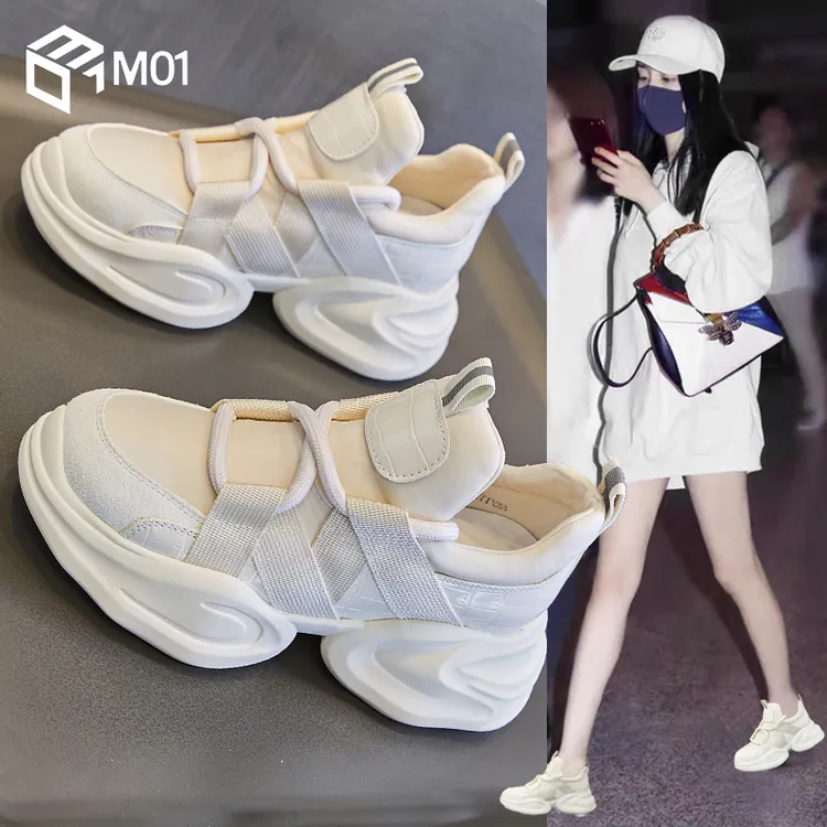M01内增高老爹鞋女2025年春秋女鞋厚底夏季小白鞋松糕休闲运动鞋