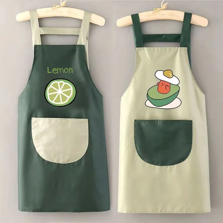 韩版时尚防水防油围裙家用厨房做饭餐饮专用围腰女可爱工作服定L