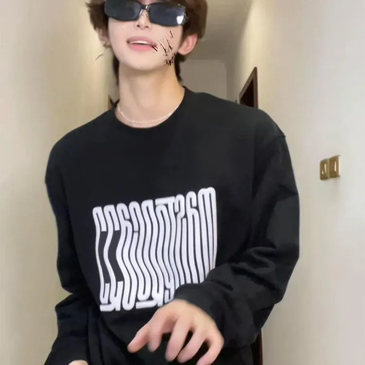 WASSUP dream潮牌美式高街迷宫印花打底秋冬卫衣男oversize上衣服