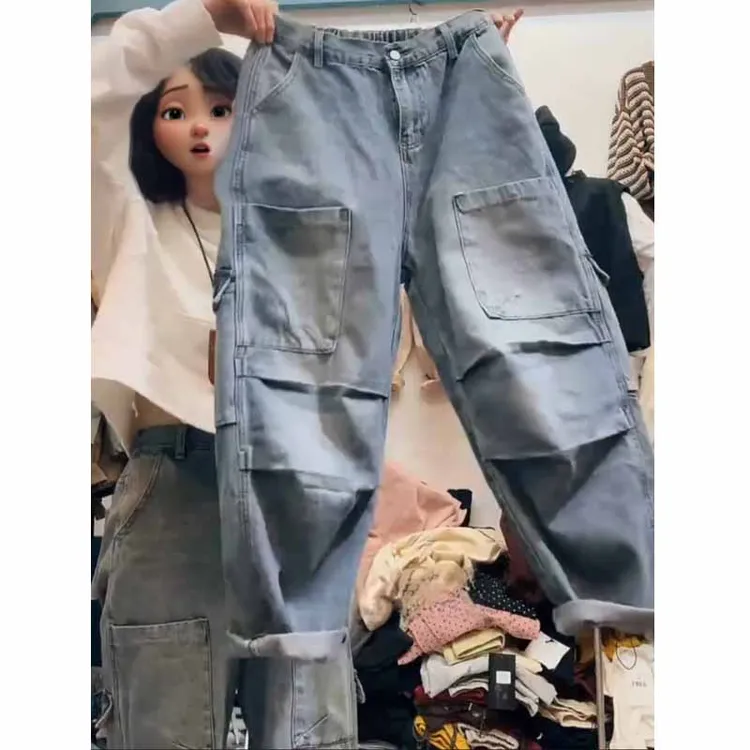 牛仔裤女士2025年春季新款裤子爆款显瘦八分裤高腰时尚百搭阔腿裤