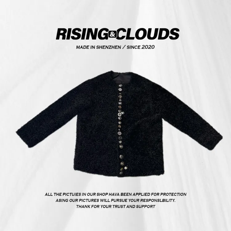 RISING&CLOUDS【小云姐】冬季穿搭保暖时尚时尚原创羊毛外套100091