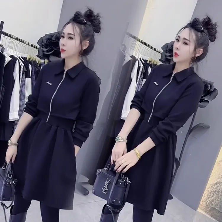 2025秋冬新款时尚显瘦气质网红高档洋气女高级百搭宽松大码连衣裙