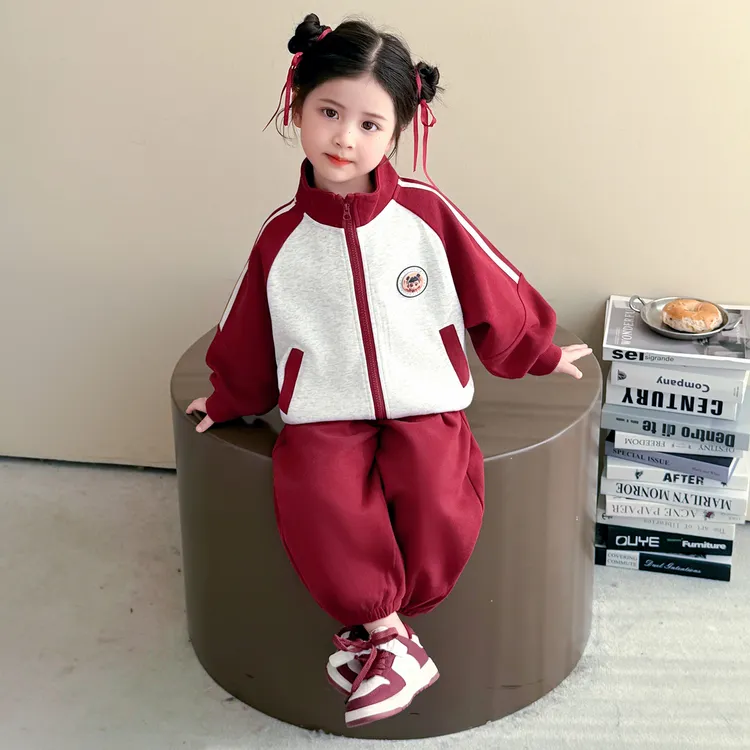 哪吒风儿童服装女童秋运动套装2025新款小女孩春秋亮灯外套两件套
