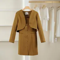 一路童行【诗M】3091845 时尚外套吊带裙套装春季女装品牌折扣