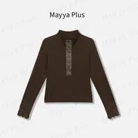 【琥珀之地】Mayya Plus麦芽定制流光风蕾丝花边针织衫上衣32536989