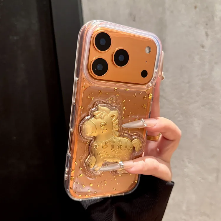 滴胶金箔马上有钱适用苹果1716promax手机壳iPhone15新款14软1312