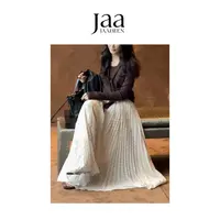 『JAABEEN』25AW秋冬风琴波点半身裙松紧腰A摆裙小众设计师25CQ0141