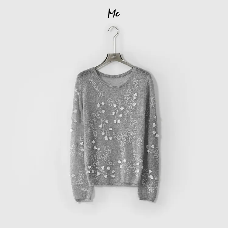 ME【蒲公英针织衫】绵羊毛混纺重工提花显瘦百搭休闲针织衫MESS1291