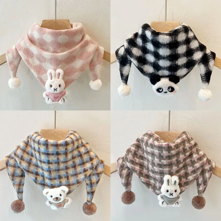 儿童围巾男童秋冬宝宝防风保暖婴幼儿围脖女孩护颈脖套宝宝三角巾