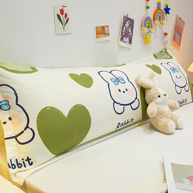 双人长枕头套家用长款情侣亲子枕套成人家用长条一体枕芯套单个装