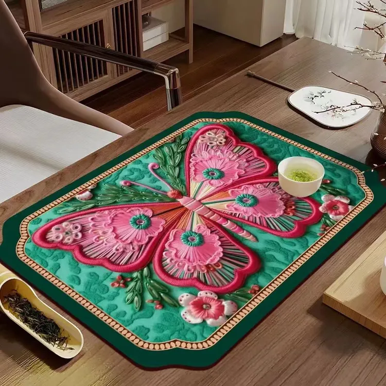 [拍一发二]复古家用厨房台面沥水垫硅藻泥防滑垫沥水餐垫