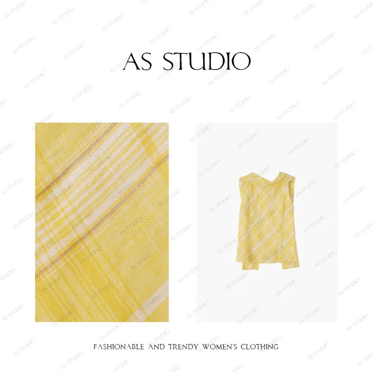 【AS檬友】25新夏日减龄经典格纹挂脖飘带休闲衬衫AS25XBX01937