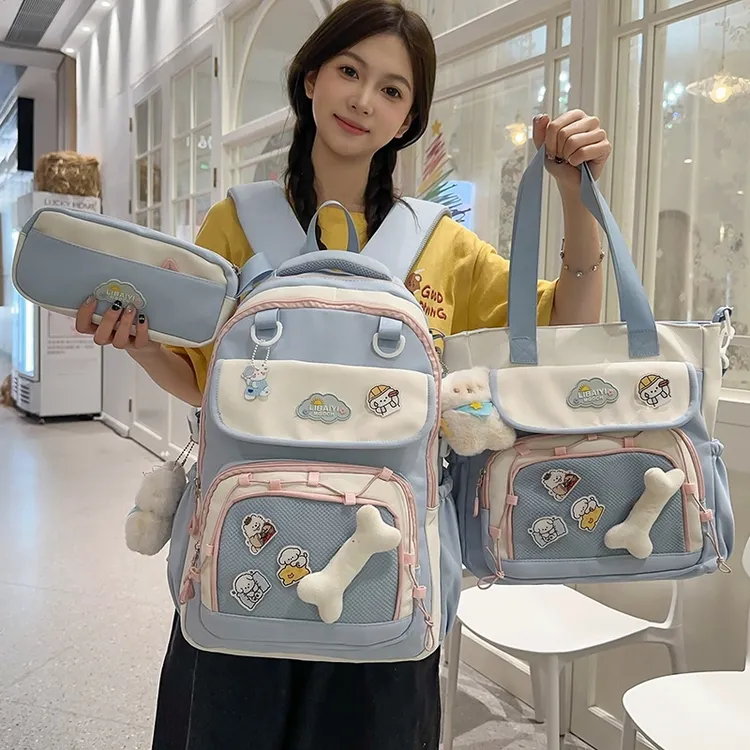高颜值书包初中女生韩版百搭大容量双肩包小学生3-6年级背包