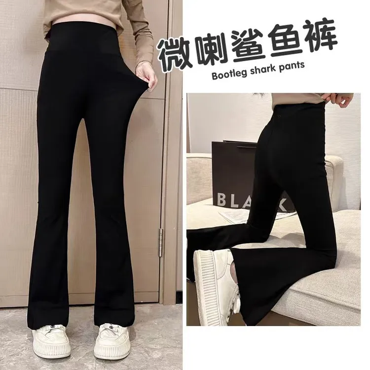 新款夏季女童黑色长裤喇叭裤中大童休闲薄款外穿冰丝打底裤女童