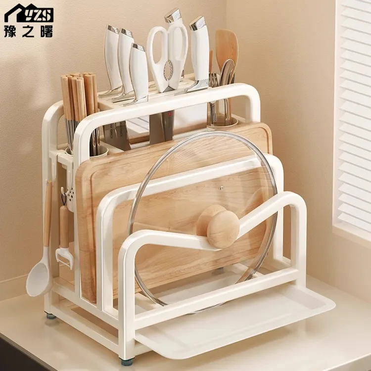 304不锈钢厨房刀架菜板置物架2025新款多功能刀具筷笼一体收纳架