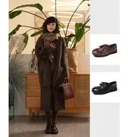 Y【叭哒不惑】牛皮复古穿鞋英伦小皮鞋女时尚百搭单鞋