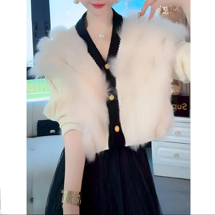 薇恩COCO秋冬新款设计感显瘦时尚百搭针织长袖毛衣开衫上衣S5605