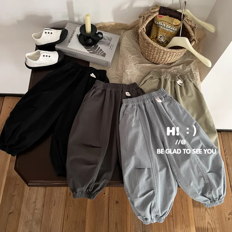 【百分百棉】郝叔童品秋季新款2025洋气男童高货时尚棉布裤HZ5359