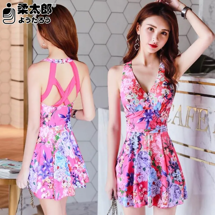 日本柔太郎游泳衣女士2025新爆款夏连体保守裙式显瘦遮肚大码高级