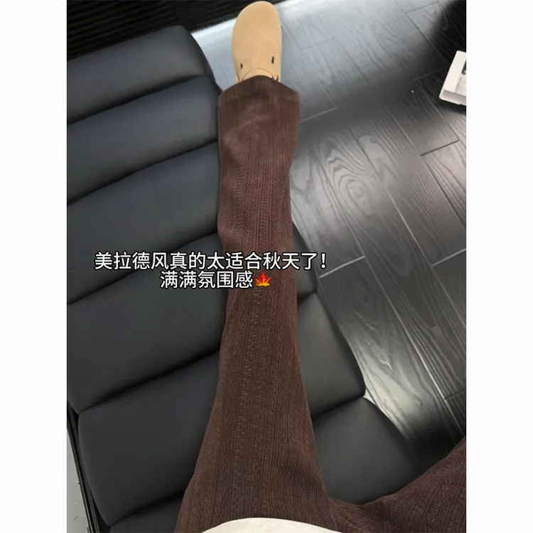 美拉德麦穗纹提花裤子男春秋日系复古vintage宽松直筒垂感休闲裤