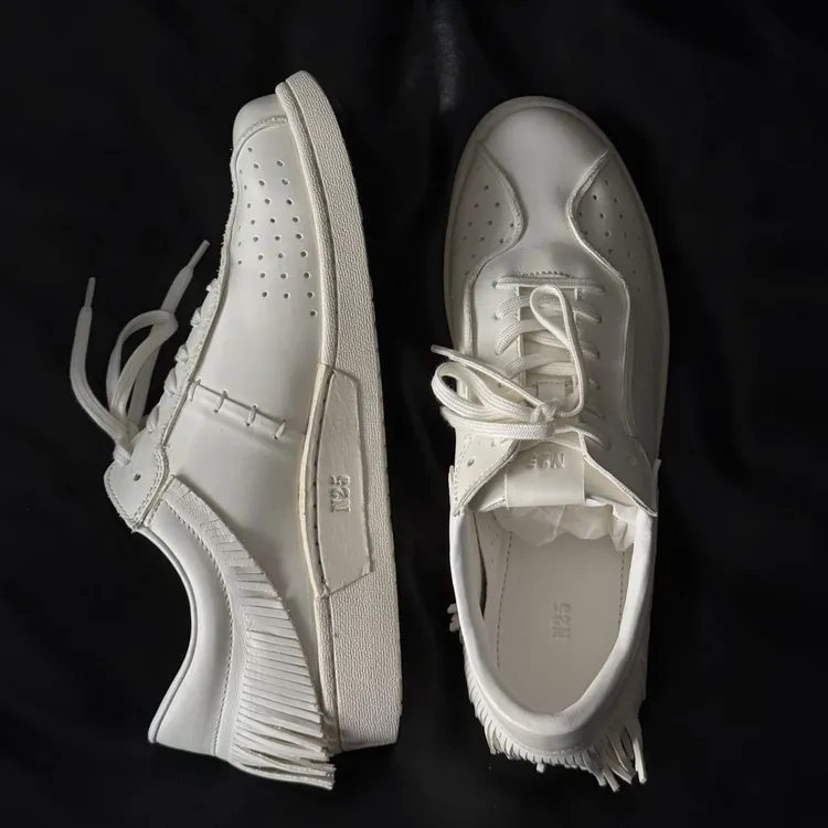 N25新款薄底低帮软木流苏小白鞋百搭极简系带运动休闲鞋男女同款