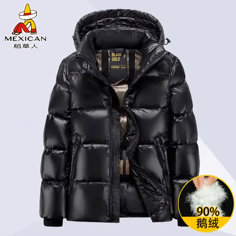 稻草人冬季短款情侣黑金羽绒服男女款加厚极寒高端鹅绒服爆款外套