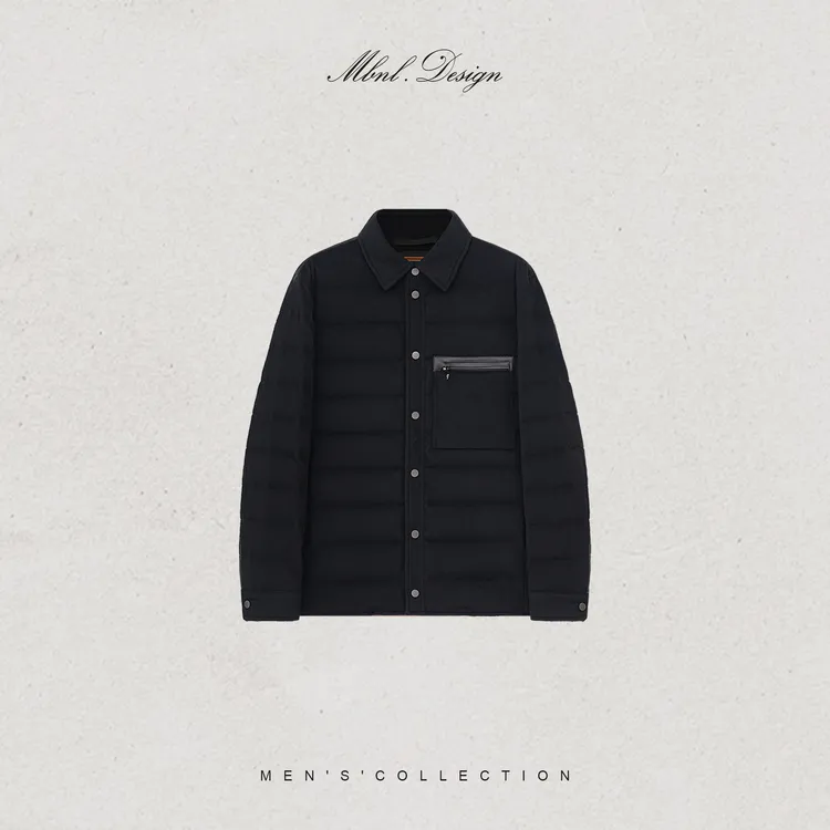 MBNL-F「杰尼.800 Fluffy」秦磊男装羊毛定纺90白鹅绒服LL-WYR7009