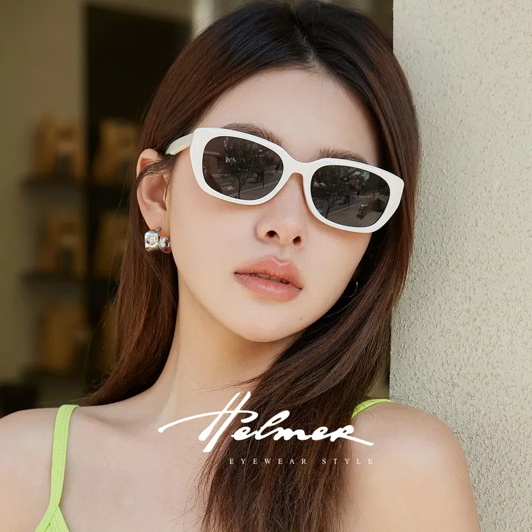 HELMER小粉框复古墨镜夏季墨镜女生高颜值防紫外线辣妹太阳镜2068