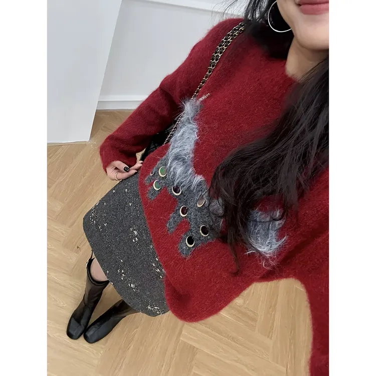 张阿星【氛围毛衣】圣诞新年氛围感小马印花软糯套头宽松百搭毛衣