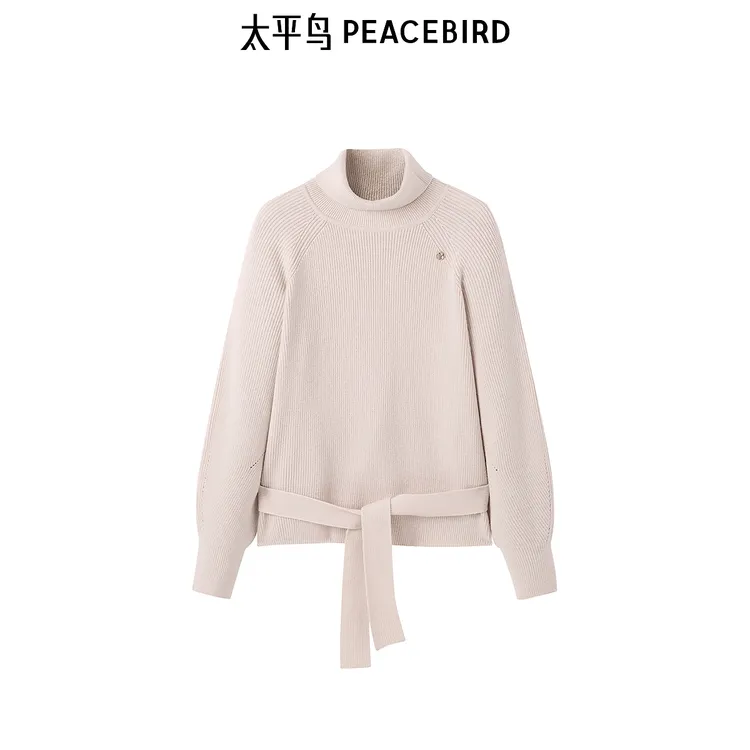太平鸟冬季优雅高领毛套衫A1EBE4360