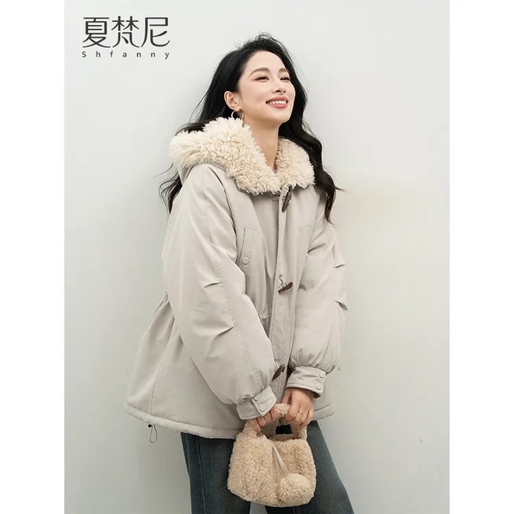 夏梵尼冬日精灵冬季百搭保暖派克服小个子高级感毛毛外套爆款宽松