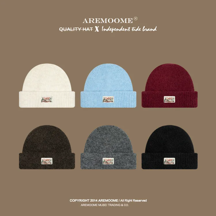 美式羊毛针织帽女双层加厚保暖冷帽滑雪帽子女冬大头围显白毛线帽