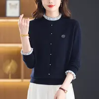 木耳边打底衫秋冬气质高级感毛衣2025新款100纯羊毛衫女内搭短款