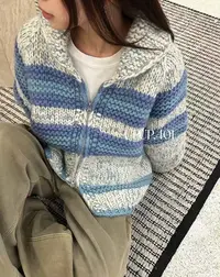 （ARC大表姐）羊毛粗针纯手工东大门秋冬款毛衣外套女款针织衫2044