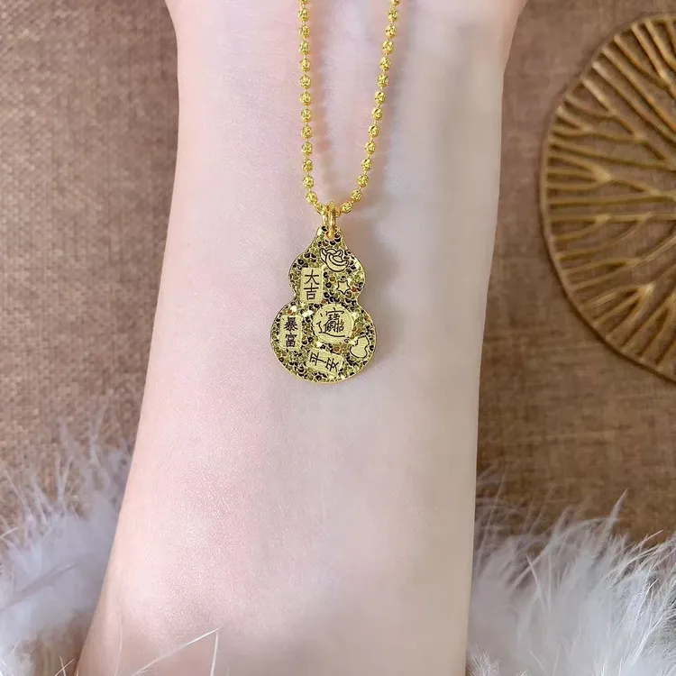 【伟新源】足金999 5G工艺 碎碎冰吉言葫芦吊坠3.98克（不含链）