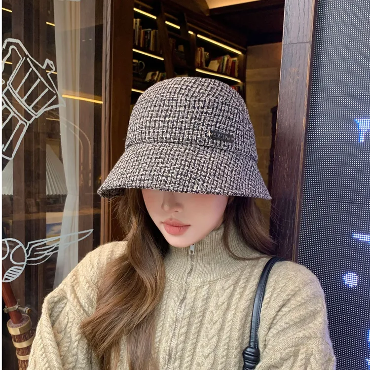 小香风渔夫帽韩版秋冬时尚遮阳帽显脸小ins风时髦帽子气质遮阳帽