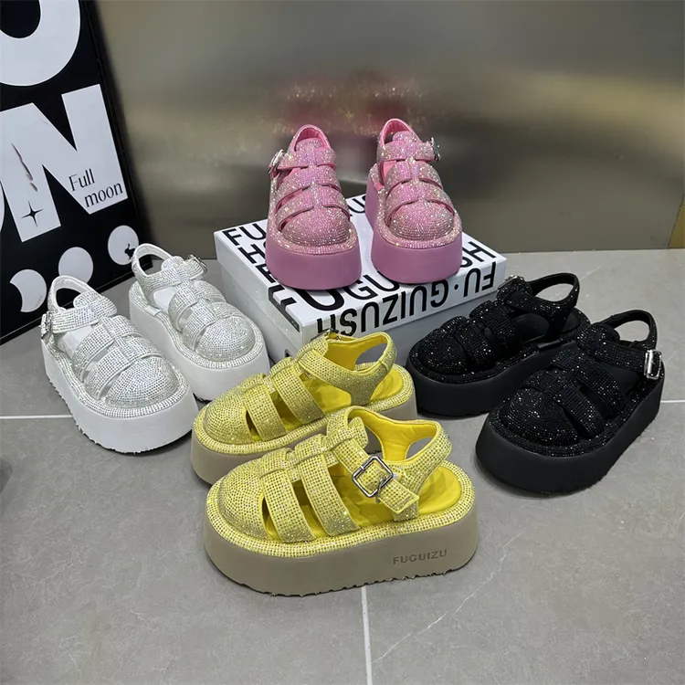 女鞋网红时尚百搭夏季透气外穿镂空厚底防滑韩版松糕底小众潮流鞋