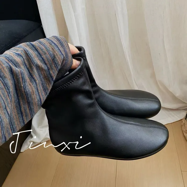 瘦瘦靴弹力短靴内增高4CM鞋垫加绒-HGX251125