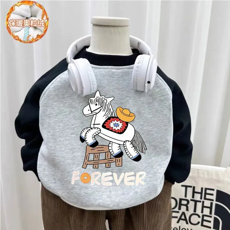 中国风儿童拜年服红色卫衣2026秋冬新款男女童过年马年新年衣服