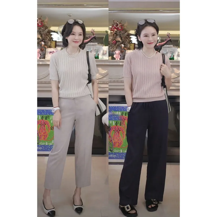 我是摩羯 cariaggi针织衫 意大利进口亚麻天丝金线早秋圆领上衣