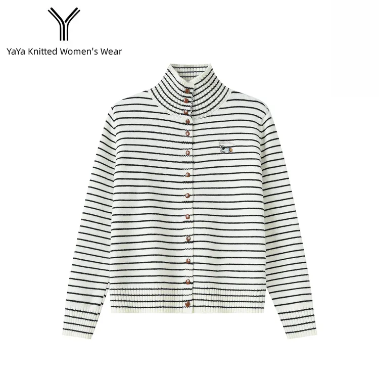 2025韩系ins风秋冬新款显瘦针织衫条纹打底毛衣女可外穿洋气1113