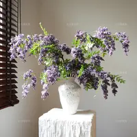紫色槐蕊高级感仿真花摆件逼真假花家居饰品软装摆件高端插花摆台