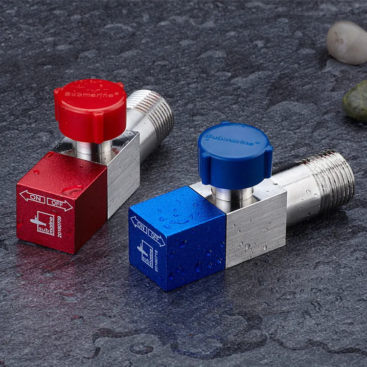 潜水艇三角阀铜主体冷热水器马桶八字阀门开关家用大流量4分水器