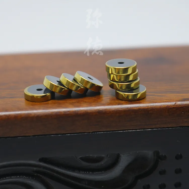 不掉色24k镀金直切文玩隔片18k手串diy配饰108猴头百香籽金色垫片