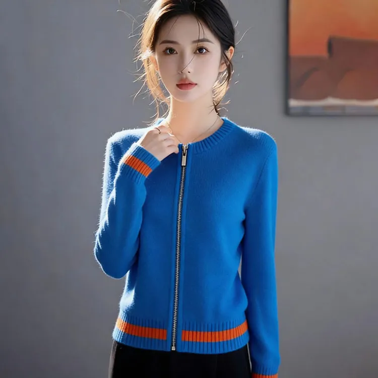 休闲韩版时尚气质圆领针织衫女装爆款2025秋冬季新款洋气长袖毛衣