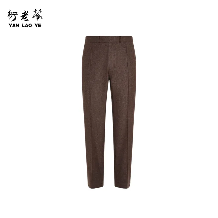 冬季重磅加厚杰家羊毛混纺舒适通勤商务休闲西裤直筒男士长裤子