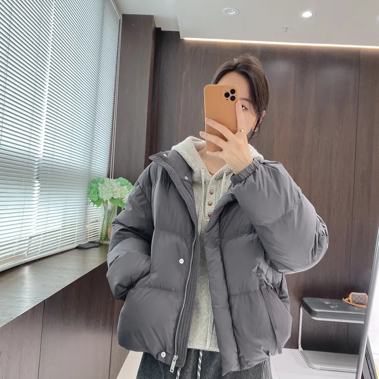 IMFLY金小金自制女装 90鸭绒羽绒服DYW10008冬季立领纯色面包服