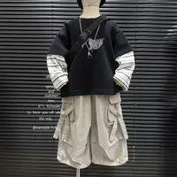 现货-小马家2025秋款儿童时尚工装裤D-6287韩版阔腿裤男女童裤